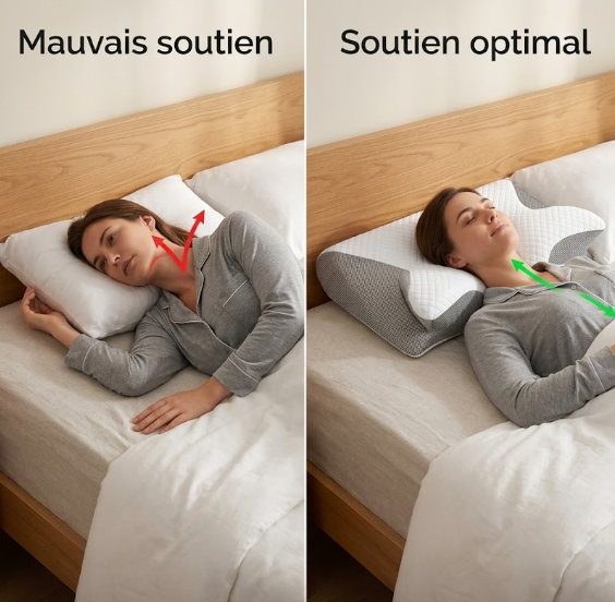 Oreiller ergonomique Sleebo Gris